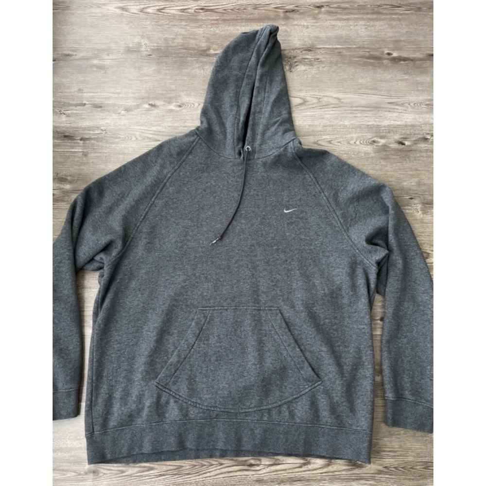 Vintage 2000s Nike Swoosh Pullover Hoodie Mens XXL Gray Fleece Y2K Silver Swoosh